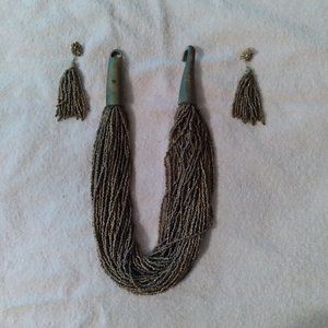 Kenneth Jay Lane KJL Pegasus Multi Strand Necklace with matching earrings